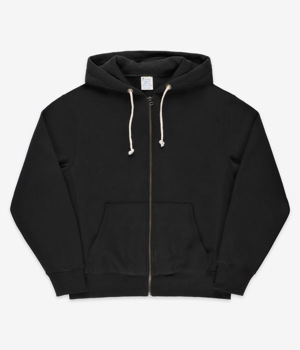 Black champion zip hoodie best sale