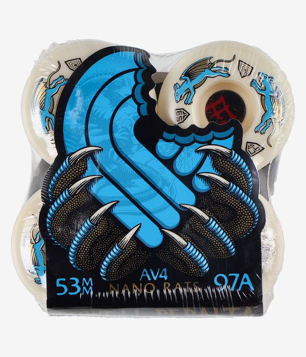 Powell-Peralta Dragons Nano Rat AV4 Asymmetrical Medium Ride Rollen (offwhite) 53 mm 97A 4er Pack