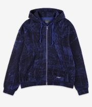 RASSVET | PACCBET Concealed Washed Waffle Thermal Zip-Sweatshirt avec capuchon (blue)