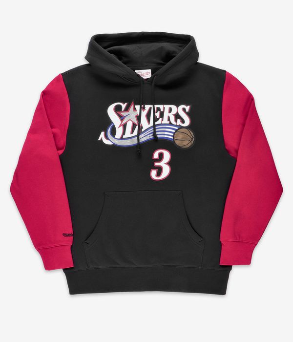 Lids Allen Iverson Philadelphia 76ers Mitchell & Ness Big Tall Name Number  Short Sleeve Hoodie - Black/Red