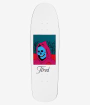 Tired Skateboards Creepy Skull Winder Shaped 9.25" Planche de skateboard (white)