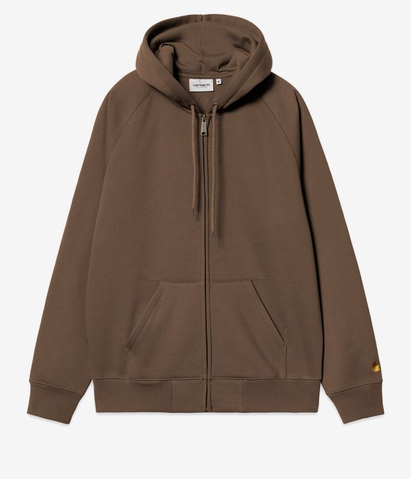 Carhartt WIP Chase Zip-Sweatshirt avec capuchon (chocolate gold)