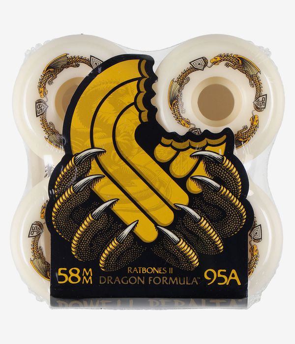 Powell-Peralta Dragons Ratbone II Symmetrical Narrow Ride Wheels (offwhite) 58 mm 95A 4 Pack