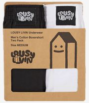 Lousy Livin Plain Boxershorts (black white) 2 Pack