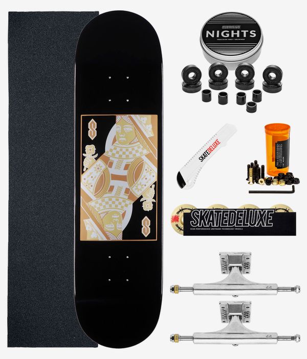 skatedeluxe Cards Twin Tail Premium Komplett 8.25" Skateboard-Kit (black)