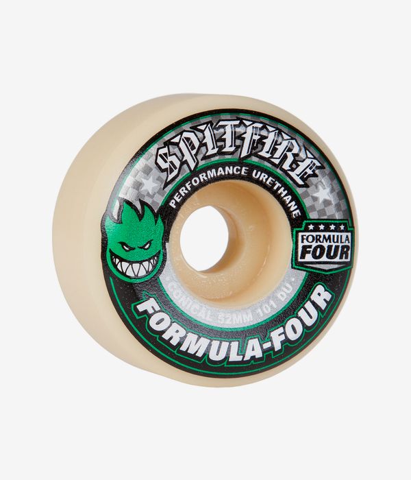 Spitfire Formula Four Conical Roues (white green) 52mm 101A 4 Pack