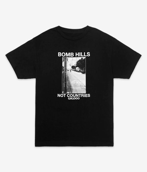 GX1000 Bomb Hills Not Countries Camiseta (black white)
