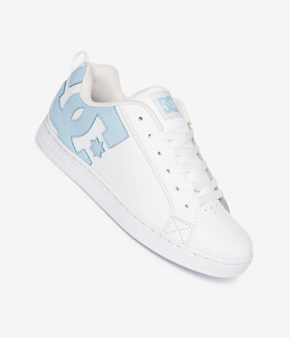 Dc Court Graffik Shoes Women White Blue Jay Buy At Skatedeluxe Dc men's court graffik 300529 xwrk skateboard shoes. dc court graffik shoes women white blue jay