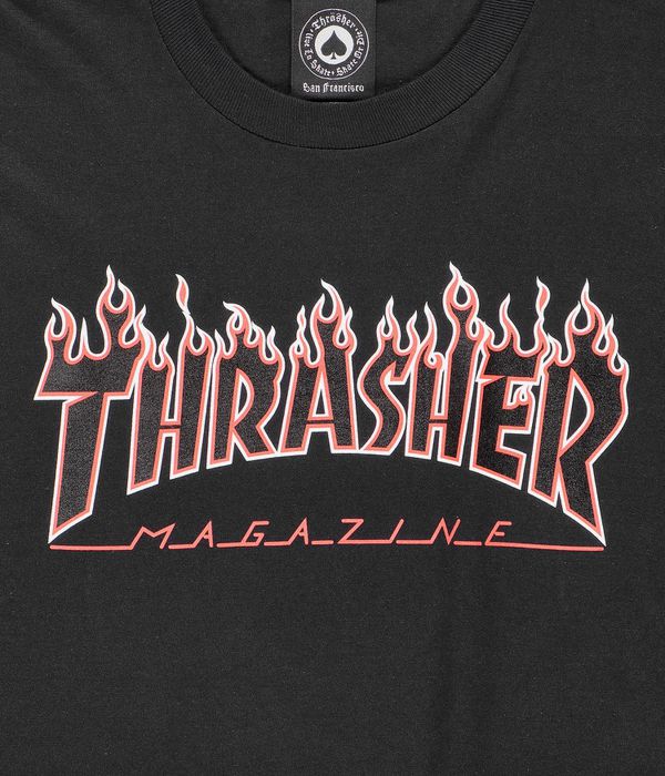 Thrasher Flame Camiseta de manga larga (black red)