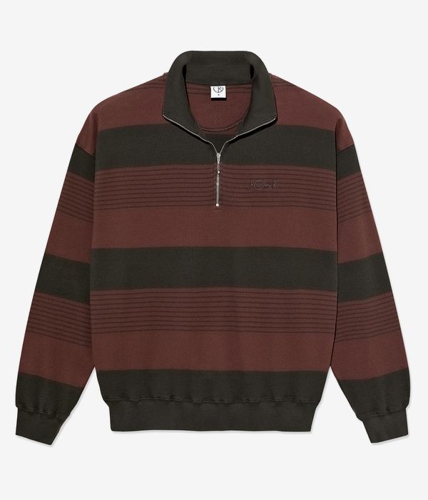 Polar Surf Half Zip Pique Sweatshirt (dirty black brownstone)