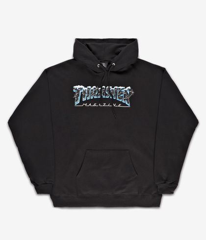 Thrasher Black Ice Hoodie Black Buy At Skatedeluxe