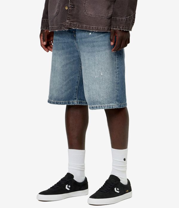 Carhartt WIP Landon Pantaloncini (blue destroy wash splatter)