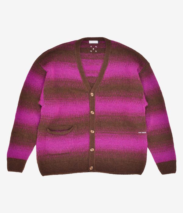 Pop Trading Company Knitted Cardigan Sweatshirt (delicioso raspberry)