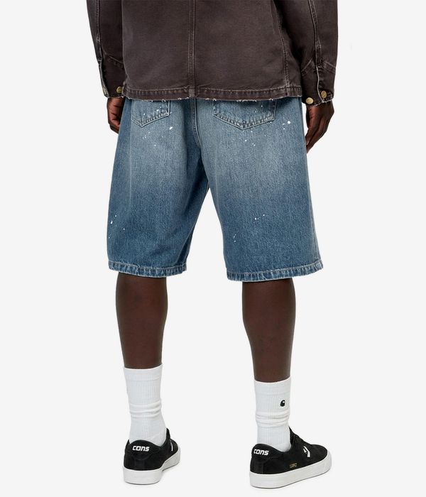Carhartt WIP Landon Pantaloncini (blue destroy wash splatter)