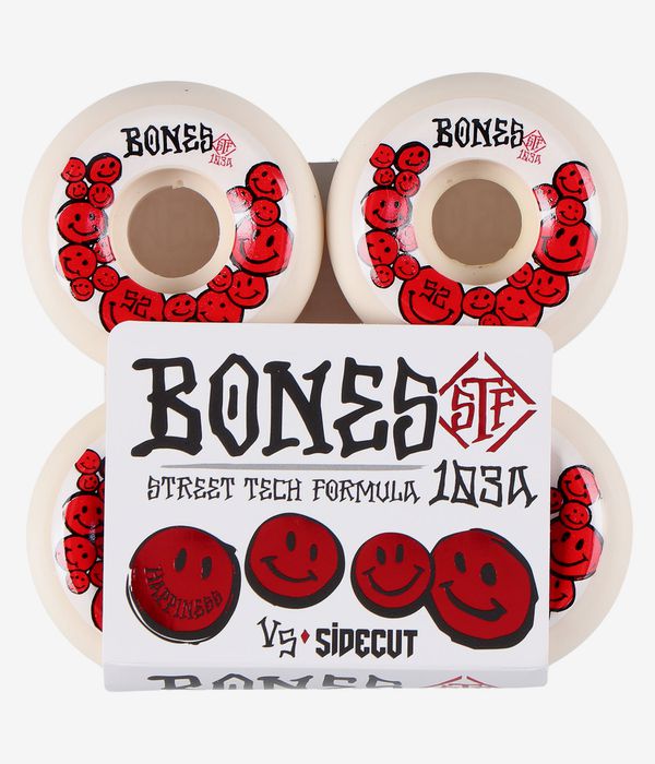 Bones STF Happiness V5 Rouedas (white red) 52mm 103A Pack de 4