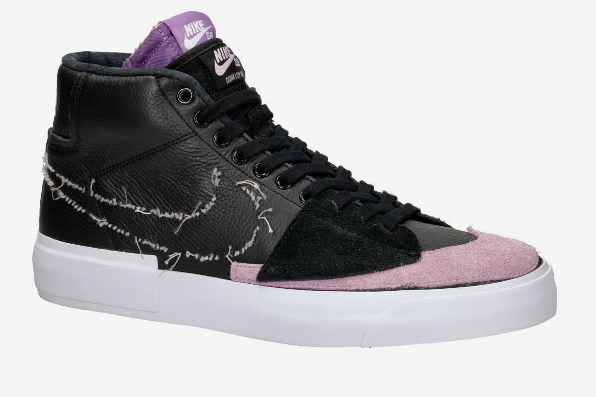 Nike SB Zoom Blazer Mid Edge Shoes (black pink rise white purple neb)