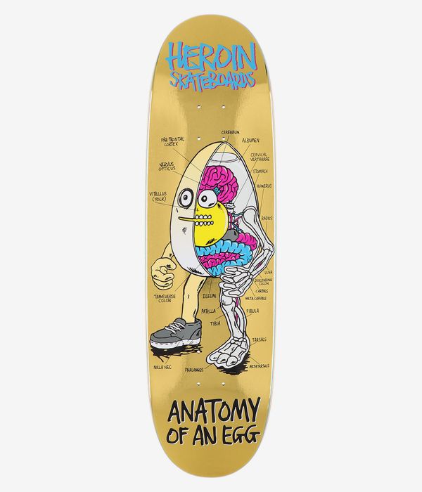 Heroin Skateboards Anatomy Of An Egg 8.75" Skateboard Deck (gold)