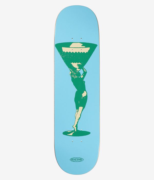 Passport Cup Runneth Martini 8.38" Skateboard Deck (blue)