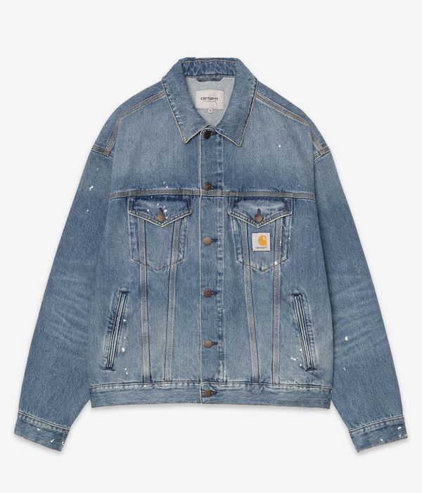 Carhartt WIP Helston Veste (blue destroy wash splatter)