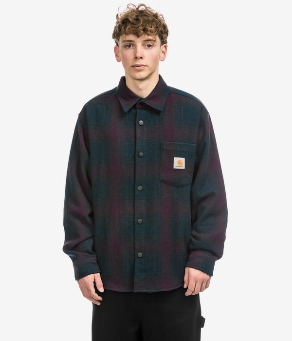 Carhartt WIP Brennan Plain Weave Veste (check deep lagoon rondo)
