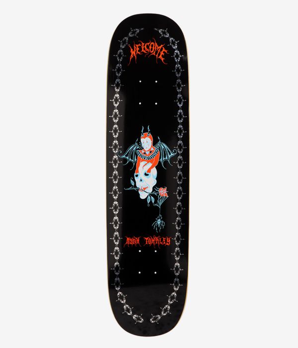 Welcome Townley Angel 8.5" Skateboard Deck (black silver)