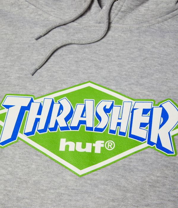 HUF x Thrasher Logo Hoodie (heather grey)