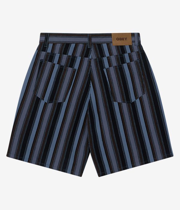 Obey Baja Stripe Baggy Denim Shorts (black multi)