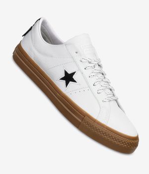 Converse One Star Pro Cordura Canvas Shoes (white black dark gum)