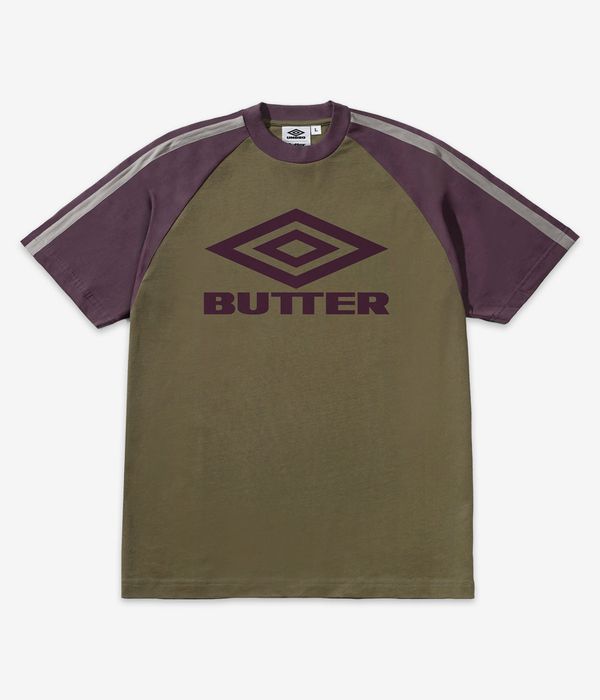 Butter Goods x Umbro Diamond Logo Raglan T-Shirt (army eggplant)