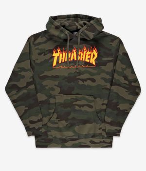 Thrasher Flame Hoodie (forest camo)