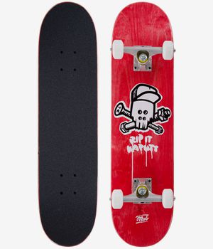 MOB Team Skull Mini 7.25" Complete-Skateboard (red)