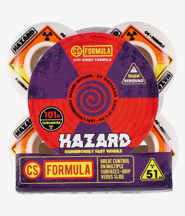 Madness Hazard Bio CS Radial Wheels (white) 51mm 101A 4 Pack