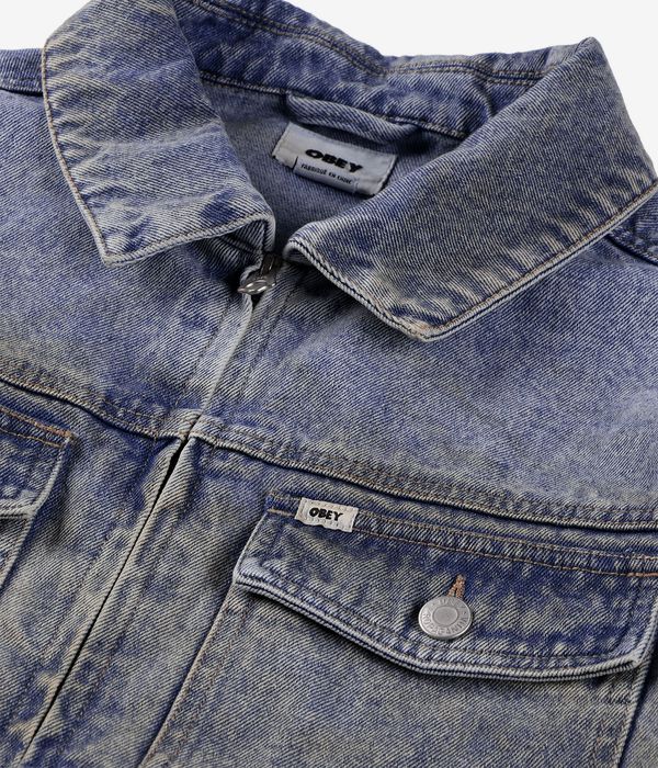 Obey Base Trucker Jacket (heavy vintage light indigo)
