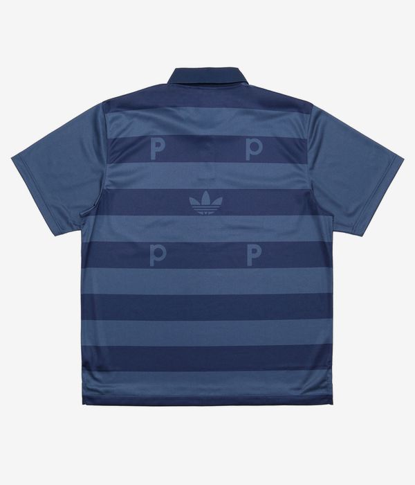 adidas x Pop Trading Company Stripe Koszulka Polo (navy collegiate)