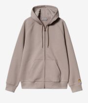 Carhartt WIP Chase Zip-Sweatshirt avec capuchon (dusky beige gold)