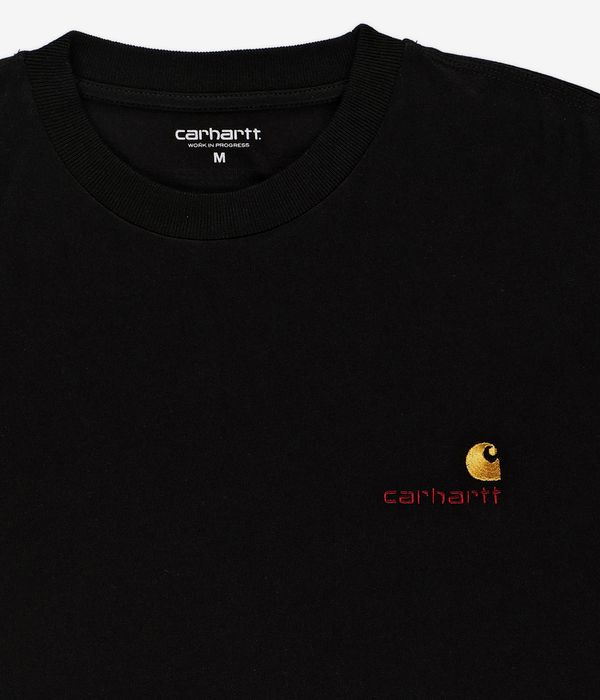 Carhartt WIP American Script Organic Camiseta de manga larga (black)