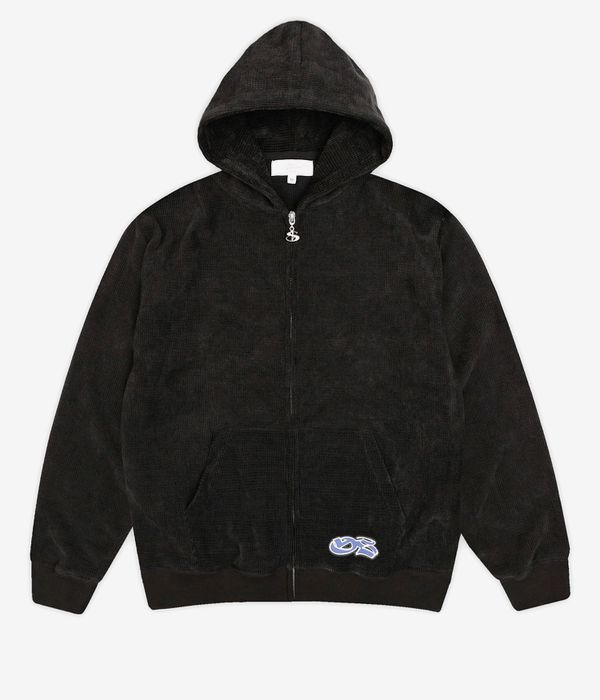 Yardsale Sprayed Waffle Bluza z Kapturem na Zamek (black)