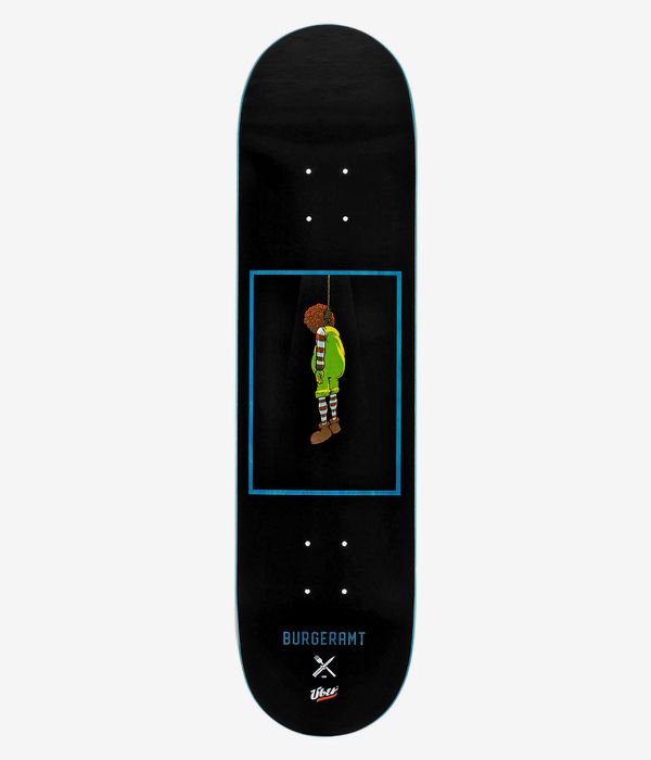 Über x BurgerAmt 8" Skateboard Deck (black turquoise)