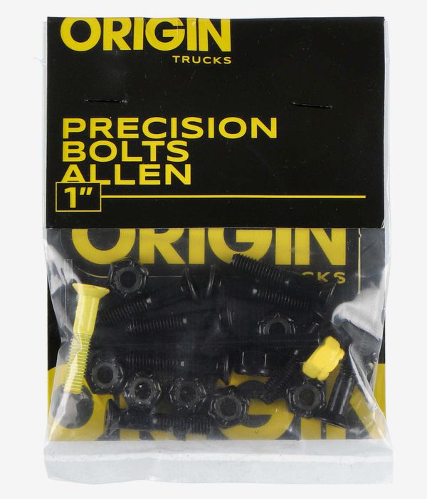 Origin Precision 1" Bolt Pack (black yellow) allen Flathead (countersunk)