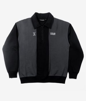 SOUR SOLUTION Collar Quarter Zip Sweatshirt (black grey)