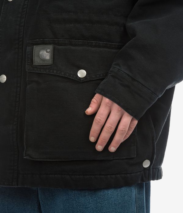 Carhartt WIP OG Santa Fe Coat Organic Dearborn Jacket (black black stone canvas)