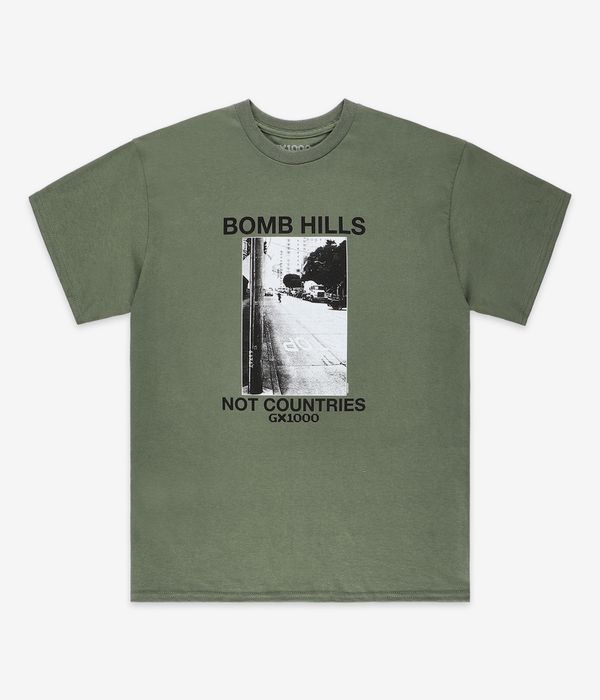 GX1000 Bomb Hills Not Countries Camiseta (military green)