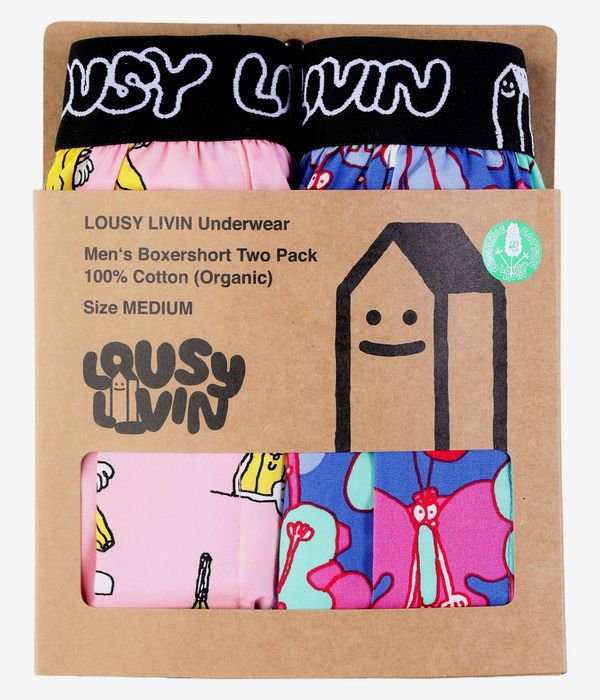 Lousy Livin Butterfly & Pink Banana Boxershorts (pink fly) 2er Pack