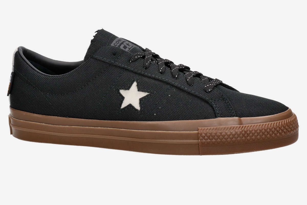Shop Converse One Star Pro Cordura Canvas Shoes (black white dark gum)  online | skatedeluxe