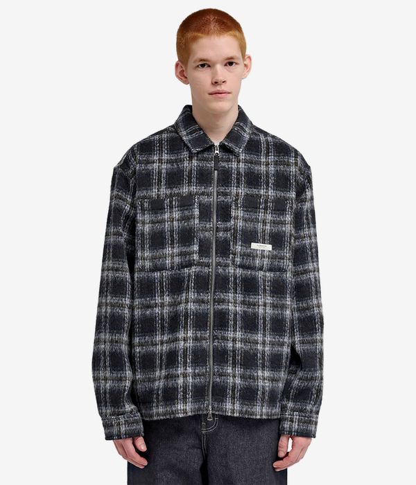 Element Fuzzy Check Zip Overshirt Jacket (brushed plaid dark slate)