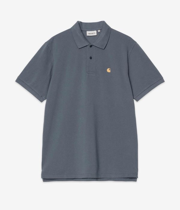 Carhartt WIP Chase Pique Polo-Shirt (cozy blue gold)