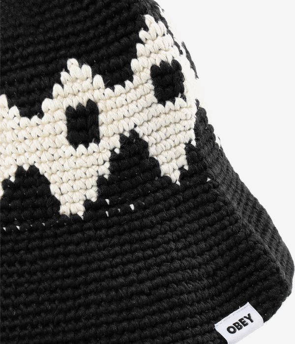 Obey Viceroy Crochet Bucket Hoed (black multi)