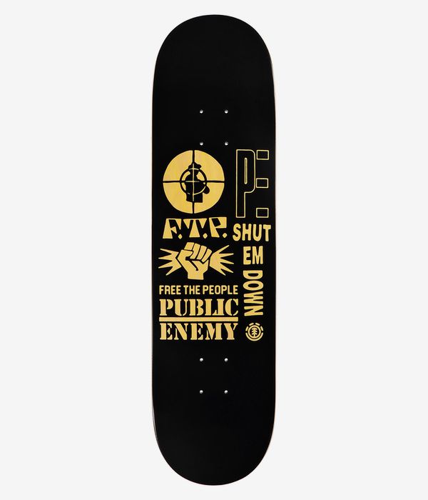 Element x Public Enemy Shut em down 8.25" Skateboard Deck (black)