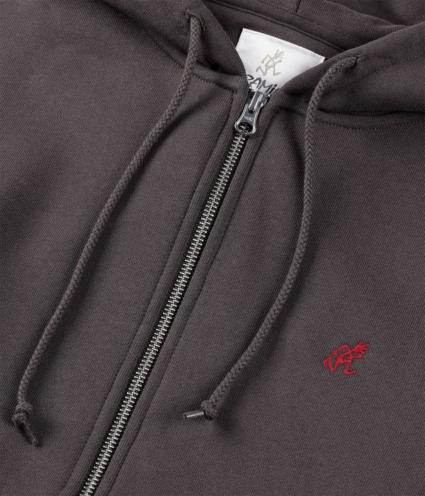 Gramicci One Point Felpa Hoodie con zip (deep brown)