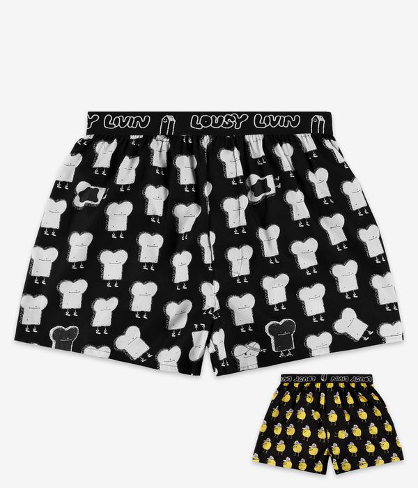 Lousy Livin Toast & Zitrone Boxershorts (black) 2 Pack